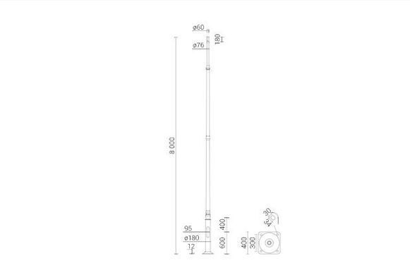 Вулична опора Rosa SAL DP-807M 42974 - інтернет-магазин зовнішнього освітлення Smart Lighting
