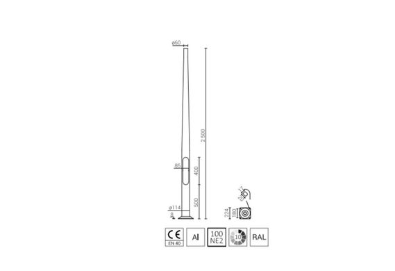 Парковая опора Rosa SAL-2.5/B60