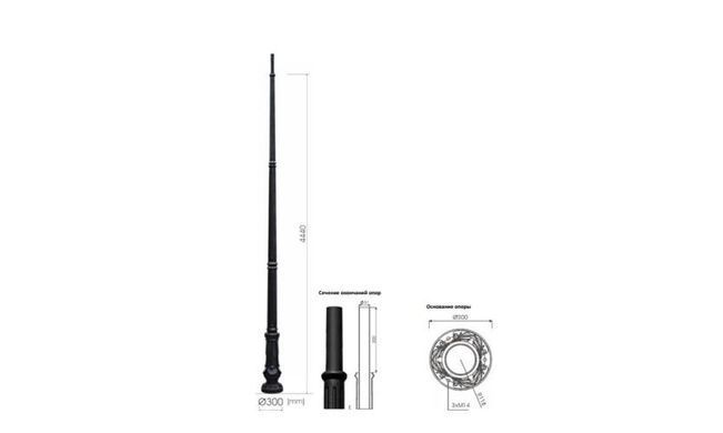 Парковая опора Rosa SM-1W/E 15551 &ndash; интернет-магазин наружного освещения Smart Lighting