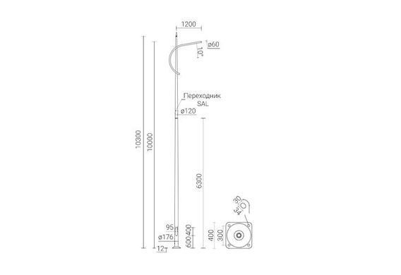 Уличная опора Rosa SAL-P11 42481 &ndash; интернет-магазин наружного освещения Smart Lighting